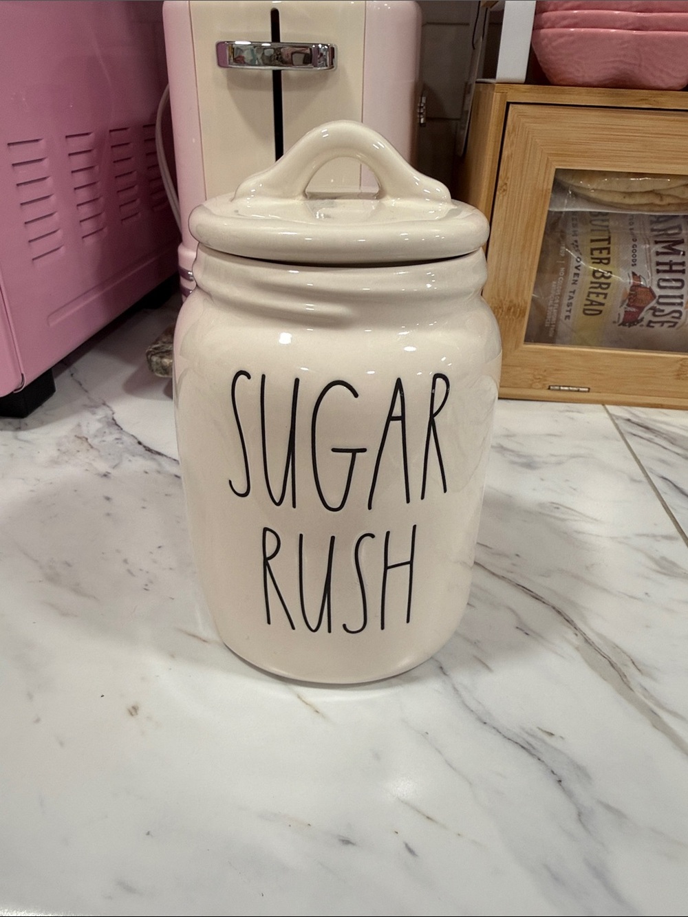 Rae Dunn SUGAR RUSH Ceramic Kitchen Canister – Cream